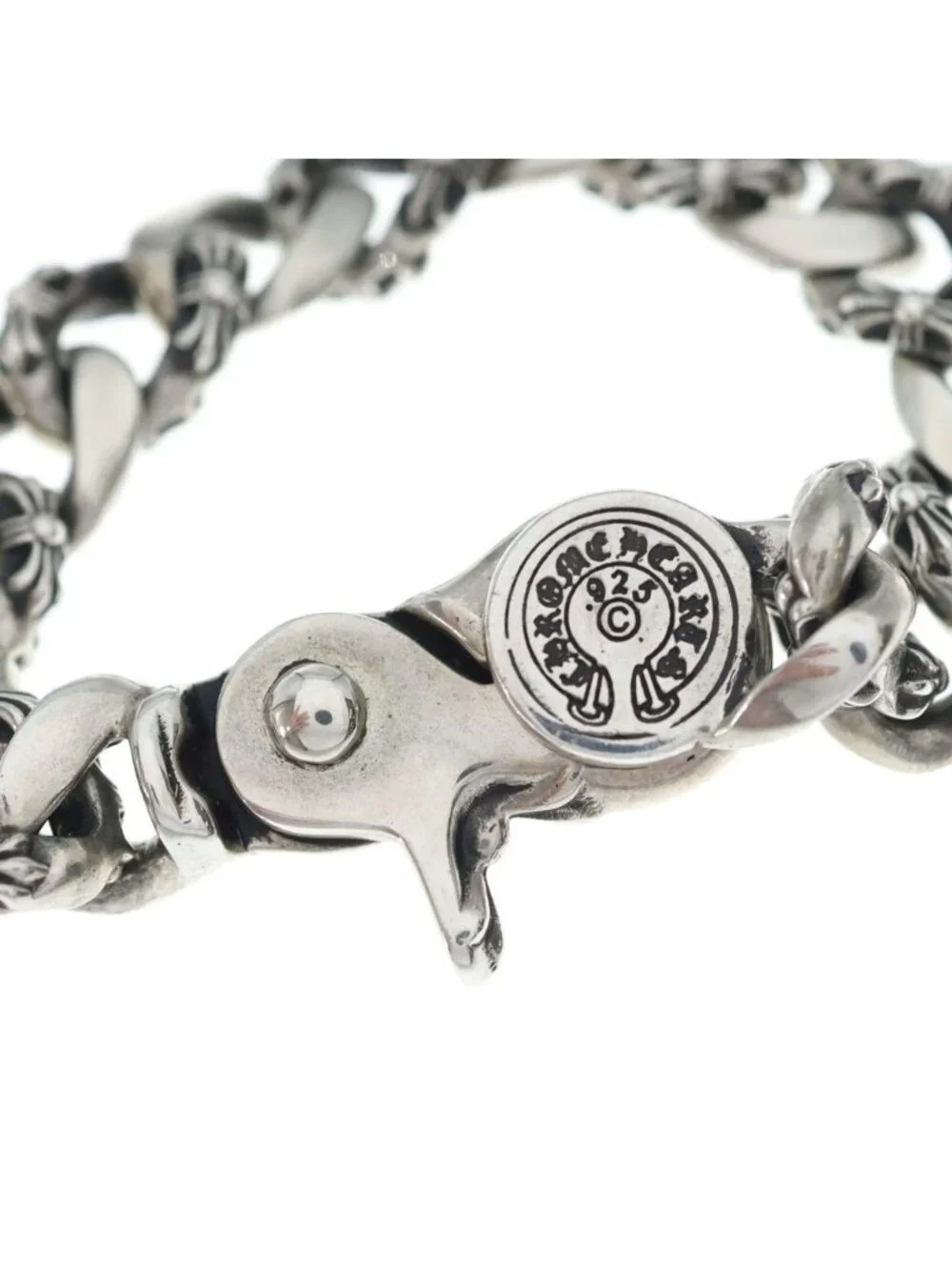 Chrome Hearts Fncy Chn Lnk Fancy Link Clip Bracelet 13 Links Silver